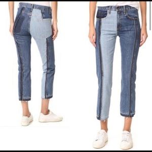 Rag & Bone Two Tone Crop Jeans